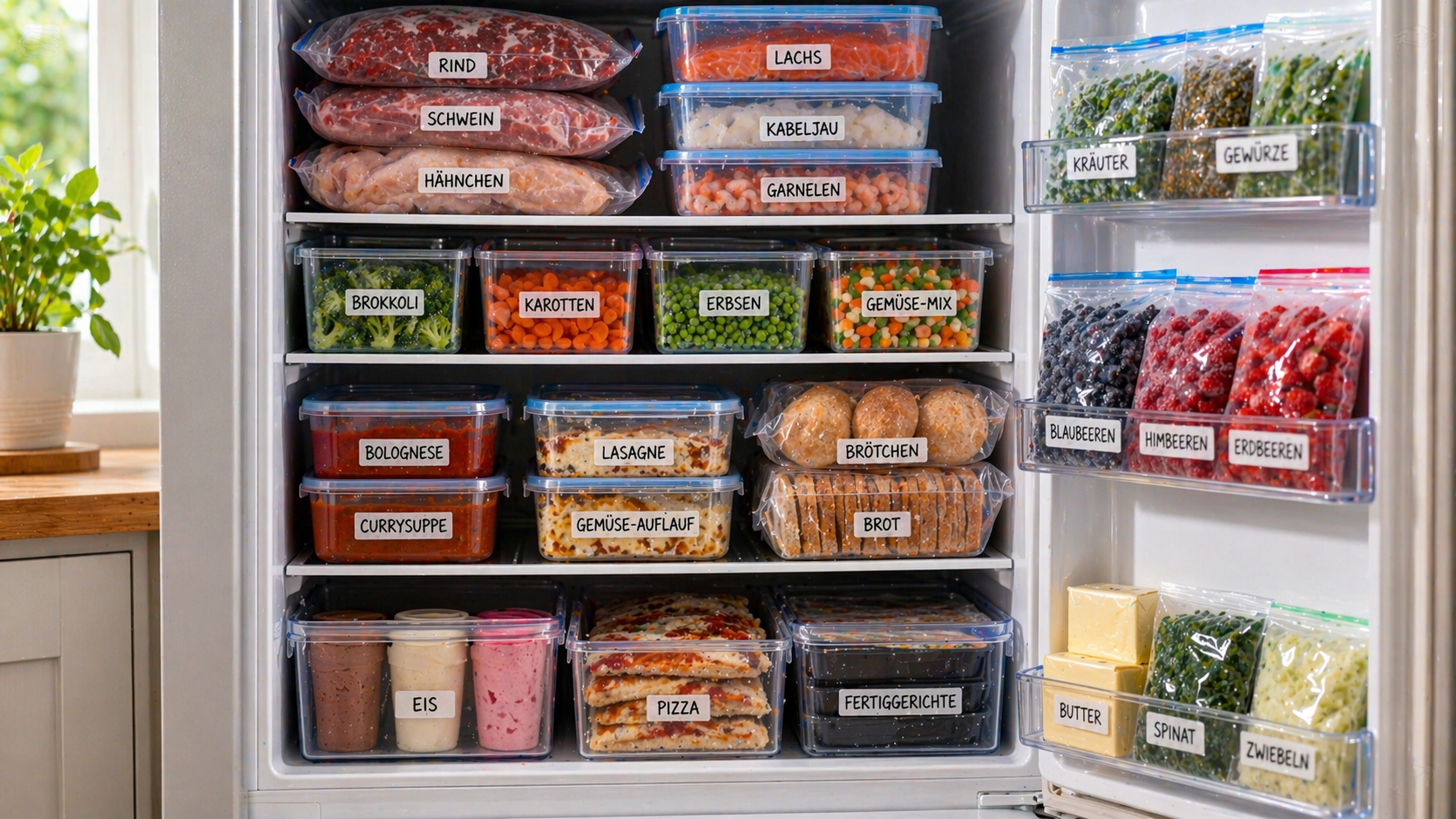 Gefrierschrank organisieren