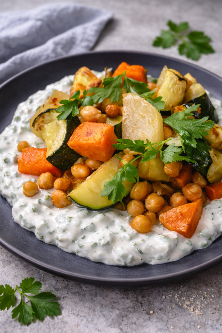 Ofengemüse mit Kräuter-Dip