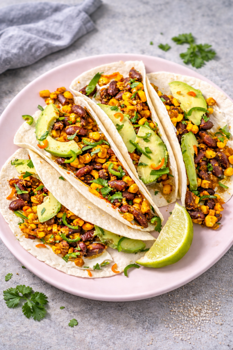 Tortilla mit Bohnen-Mais-Füllung